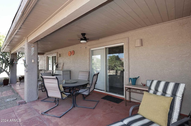 view of patio / terrace featuring ceiling fan