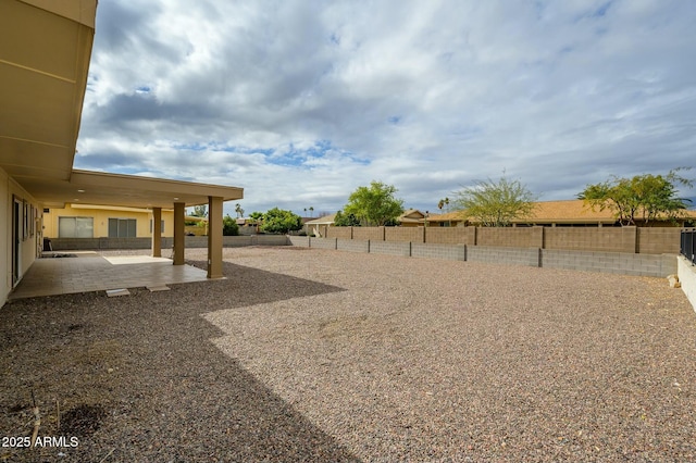 view of yard with a patio area