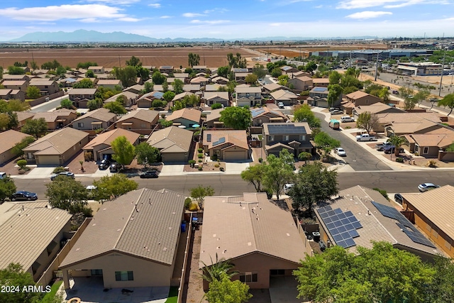 aerial view with a mountain view