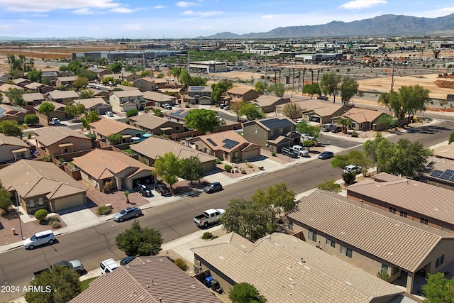 bird's eye view featuring a mountain view