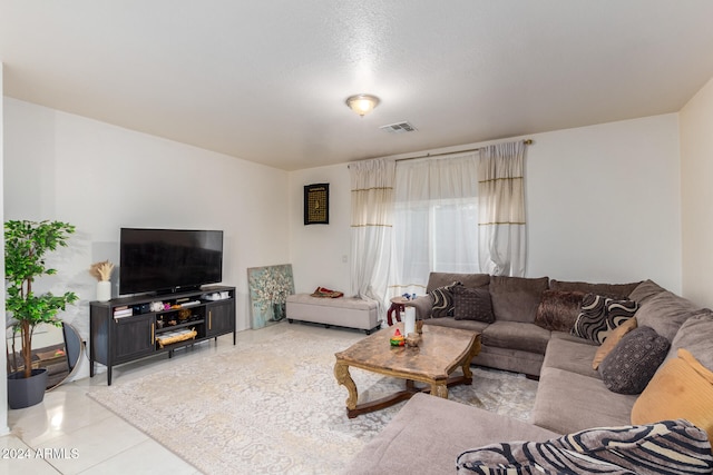 view of tiled living room