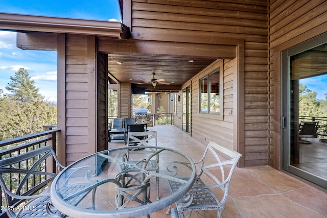 view of patio / terrace featuring a grill and ceiling fan