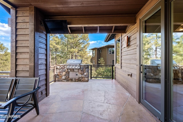 view of patio with grilling area