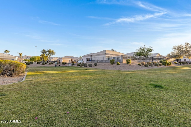 view of yard with a residential view