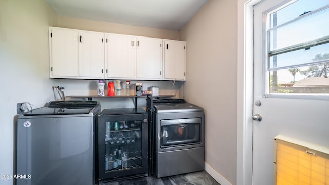 2139 W Obispo Ave, Mesa, AZ 85202 - laundry area with cabinet space, independent washer and dryer, wine cooler, and plenty of natural light