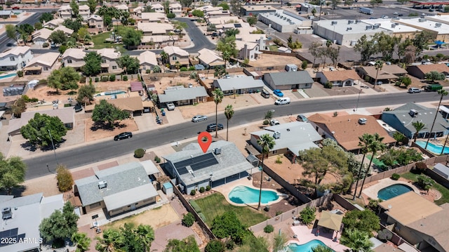 2139 W Obispo Ave, Mesa, AZ 85202 - aerial overview of property's location featuring a pool area and nearby suburban area
