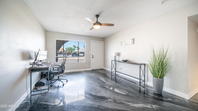 2139 W Obispo Ave, Mesa, AZ 85202 - office featuring finished concrete flooring, ceiling fan, and baseboards