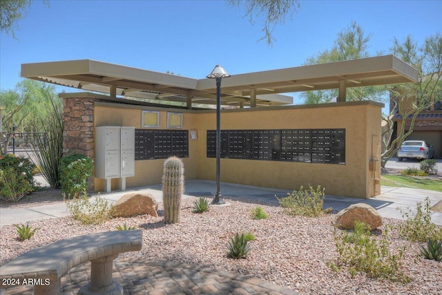 view of home's community featuring mail area