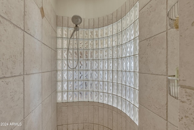 interior details featuring a shower