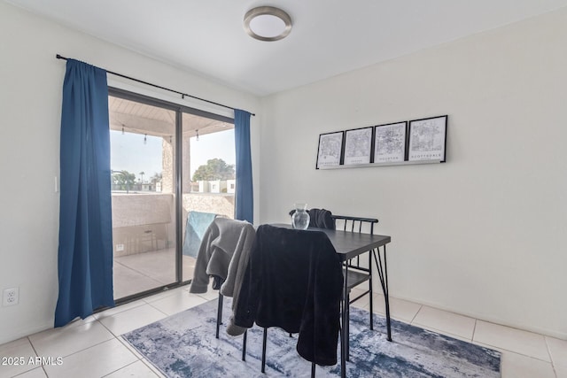 view of tiled dining area