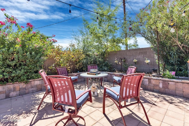 view of patio with a fenced backyard