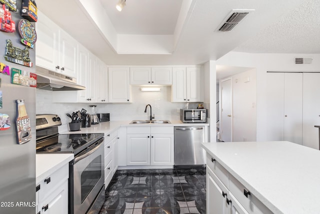 6345 N 49th Ave, Glendale, AZ 85301 - kitchen with appliances with stainless steel finishes, light countertops, white cabinetry, and a sink