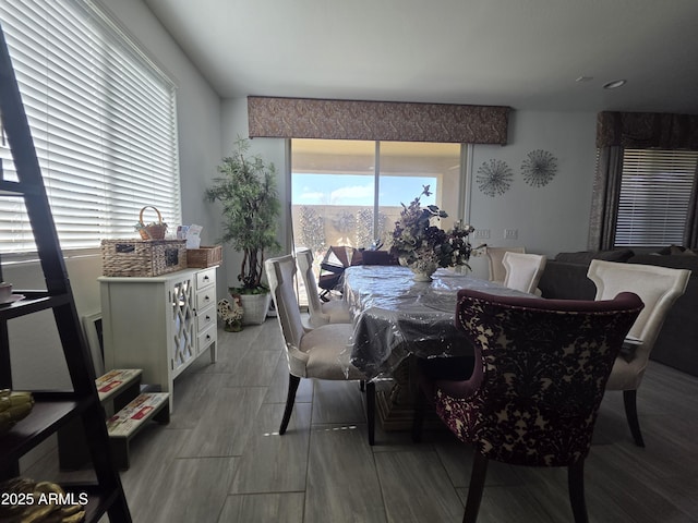 dining room with wood finished floors