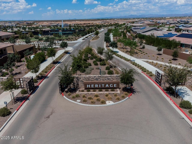 bird's eye view with a residential view