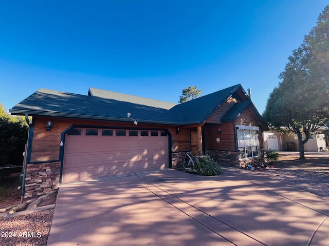 view of front facade with a garage