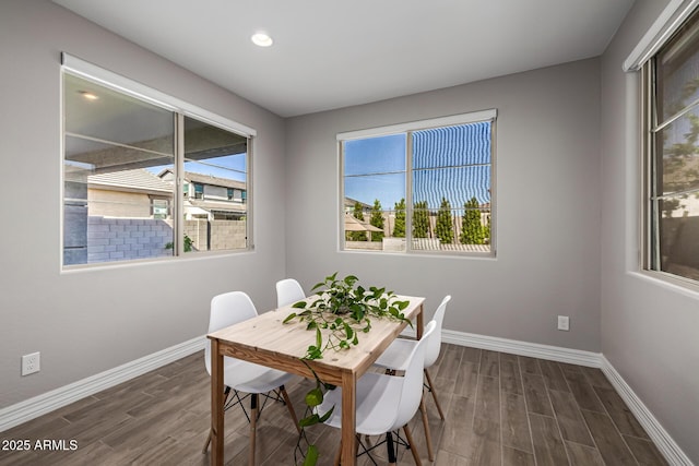 25725 S 230th St, Queen Creek, AZ 85142 - dining area with recessed lighting, baseboards, and dark wood-style flooring