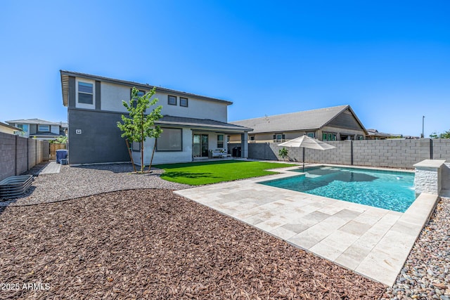 25725 S 230th St, Queen Creek, AZ 85142 - view of swimming pool with a fenced backyard, a patio, and a fenced in pool