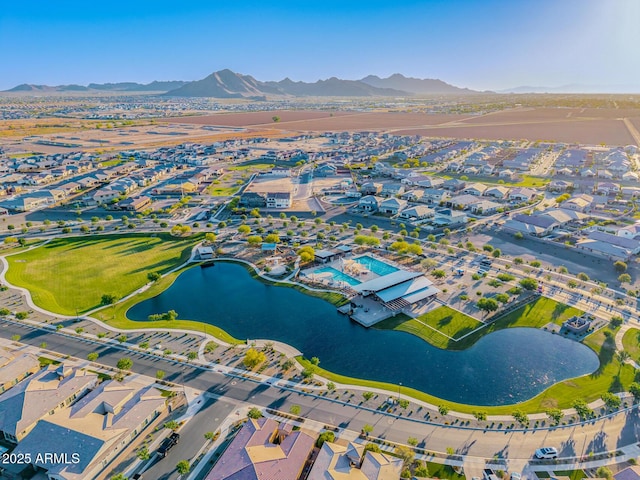 25725 S 230th St, Queen Creek, AZ 85142 - aerial view with a residential view and a water and mountain view
