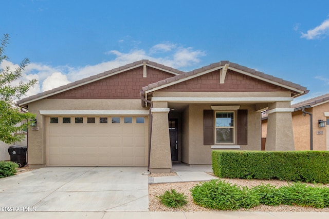 view of front facade with a garage