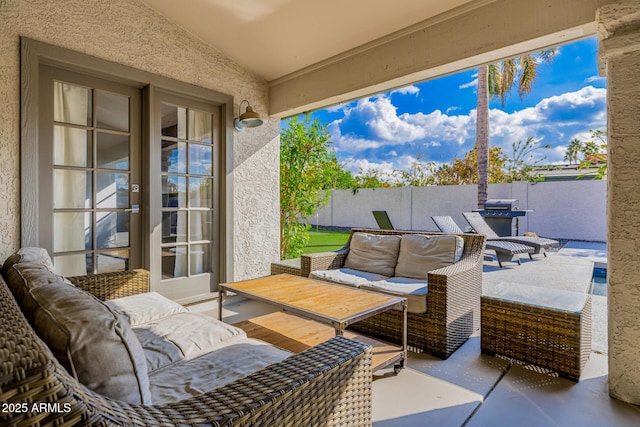 view of patio with outdoor lounge area