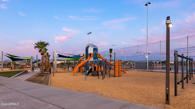 view of playground at dusk