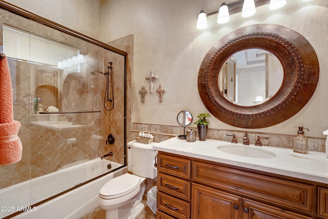 9161 E Superstition Mountain Dr, Gold Canyon, AZ 85118 - full bathroom with shower / bath combination with glass door, vanity, and toilet