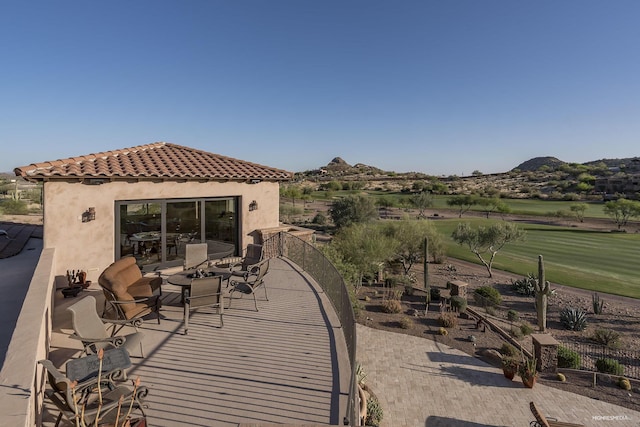 9161 E Superstition Mountain Dr, Gold Canyon, AZ 85118 - deck with a mountain view and a patio
