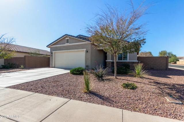 ranch-style home with a garage