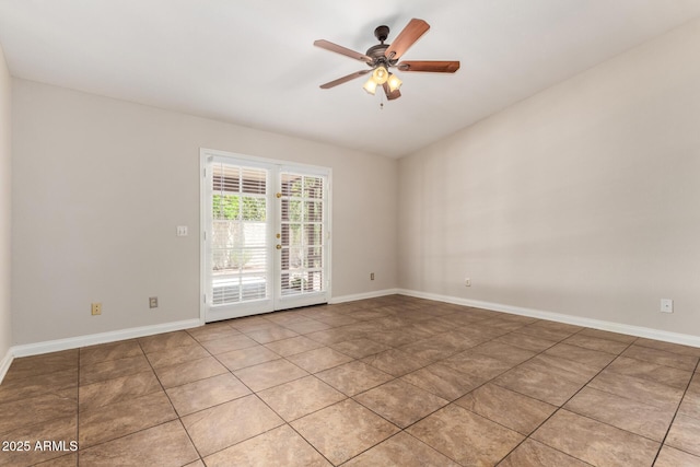 16216 N Runyon Pl, Fountain Hills, AZ 85268 - unfurnished room featuring ceiling fan, baseboards, and light tile patterned floors
