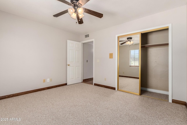 16216 N Runyon Pl, Fountain Hills, AZ 85268 - unfurnished bedroom featuring carpet floors, baseboards, ceiling fan, and a closet