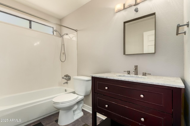 16216 N Runyon Pl, Fountain Hills, AZ 85268 - full bathroom with toilet, vanity, bathtub / shower combination, tile patterned floors, and baseboards