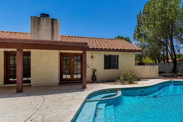 16216 N Runyon Pl, Fountain Hills, AZ 85268 - view of swimming pool with french doors and a patio