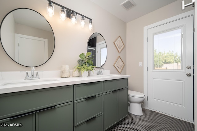 4506 W Golden Ln, Glendale, AZ 85302 - full bath featuring toilet, double vanity, a sink, and visible vents