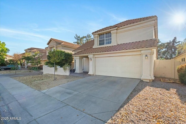 view of property featuring a garage