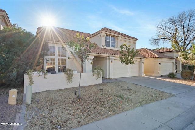 view of front of house with a garage