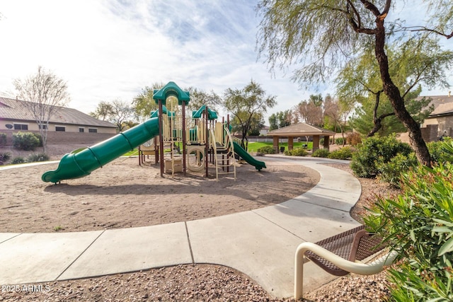 view of play area featuring a gazebo