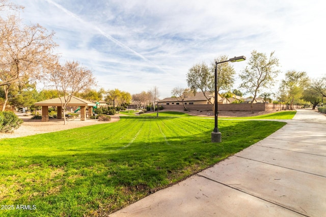 view of yard featuring a gazebo