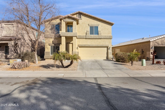 view of front facade with a garage