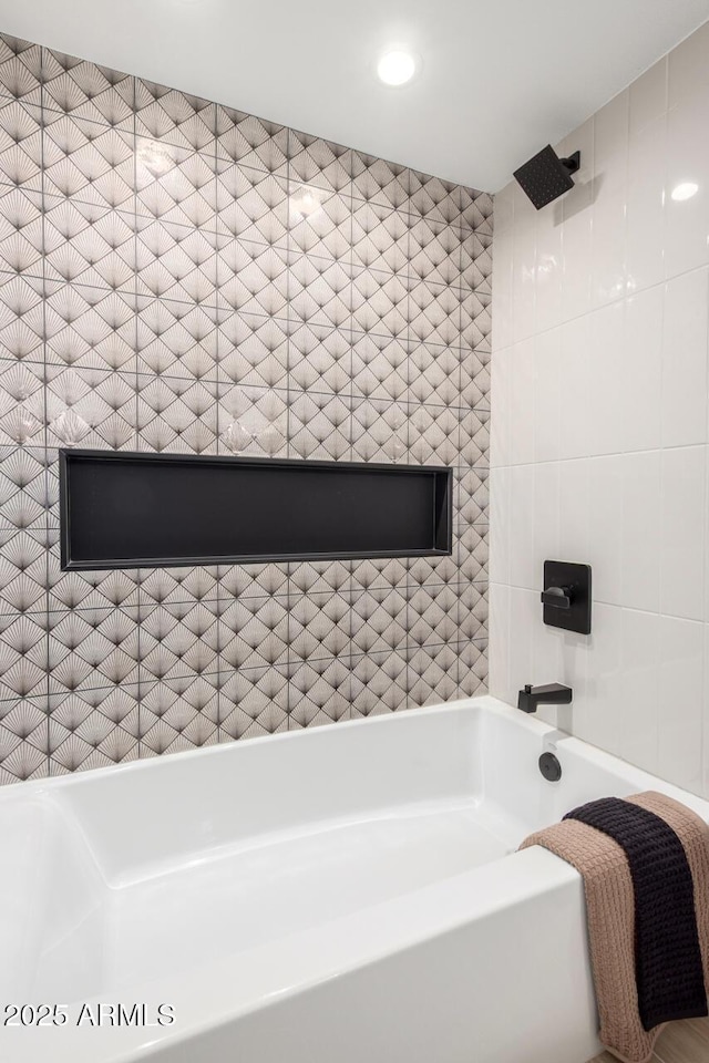 bathroom with recessed lighting