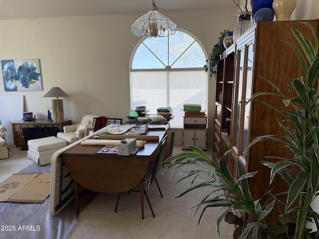 12955 E Sahuaro Dr, Scottsdale, AZ 85259 - dining area featuring a chandelier and an office area