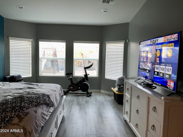 bedroom featuring light hardwood / wood-style floors