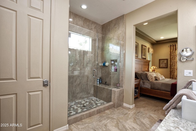 bathroom with walk in shower