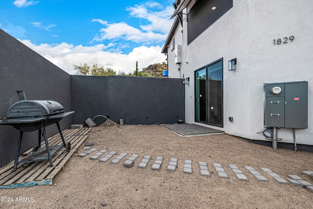 view of patio featuring grilling area