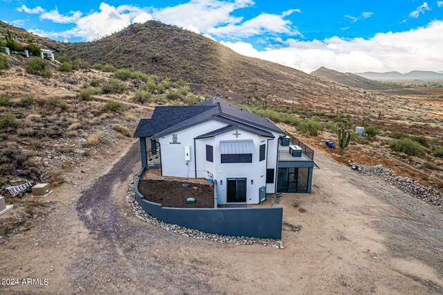 exterior space with a mountain view