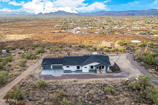 drone / aerial view with a mountain view