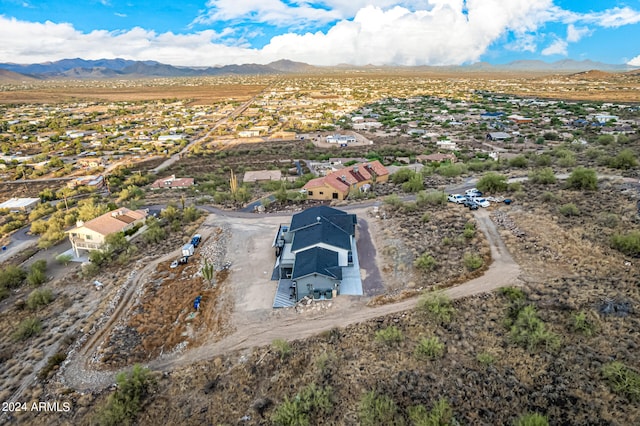 aerial view with a mountain view