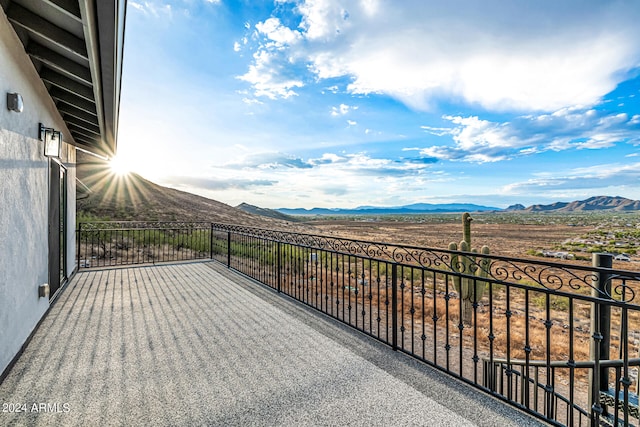 balcony with a mountain view