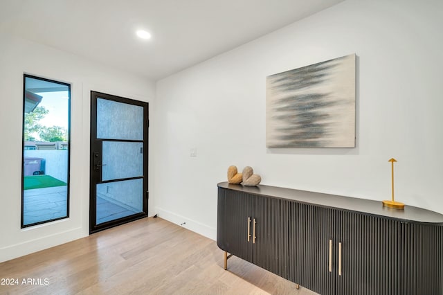 entrance foyer featuring light wood-type flooring