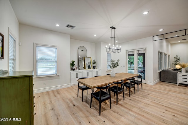 22406 S 173rd Way, Gilbert, AZ 85298 - dining area featuring light wood-style flooring, plenty of natural light, recessed lighting, and a chandelier