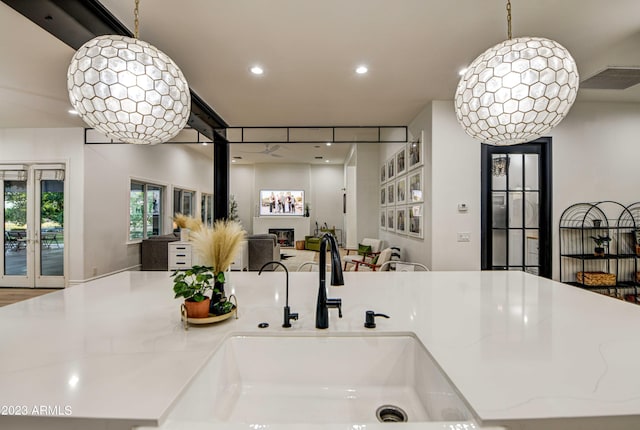 22406 S 173rd Way, Gilbert, AZ 85298 - kitchen with open floor plan, recessed lighting, pendant lighting, and an island with sink